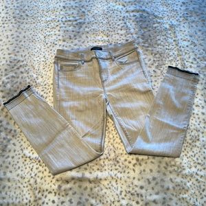 Pale Grey Raw Hem Jeans in Perfect Condition Size 4